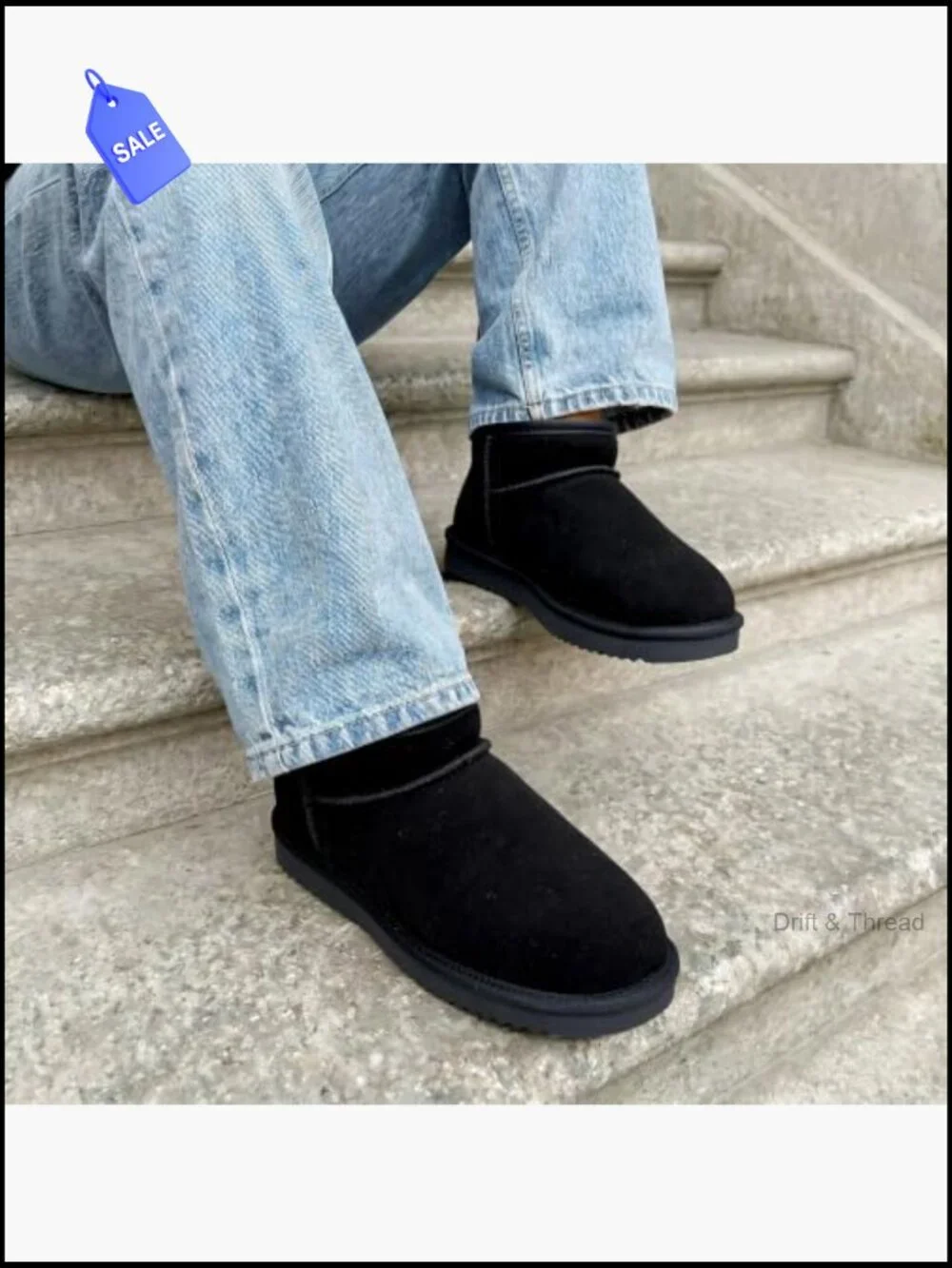 Women's Suede Faux Fur Lined Slip-On Winter Ankle Snow Boots Water Repellent
